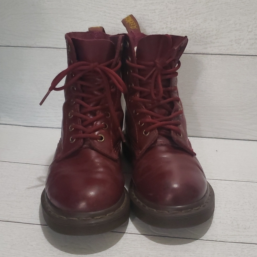 Dr. Martens 36(5) woman youth girl burgundy lace up combat boots - Picture 2 of 8